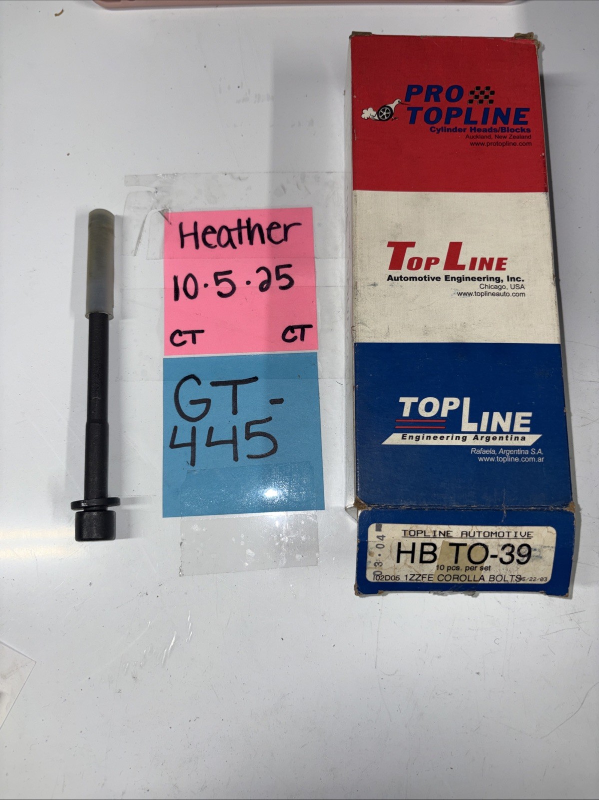 Genuine Top Line Part Number HBTO-39 Corolla Bolts Qty(1) Sold Individually