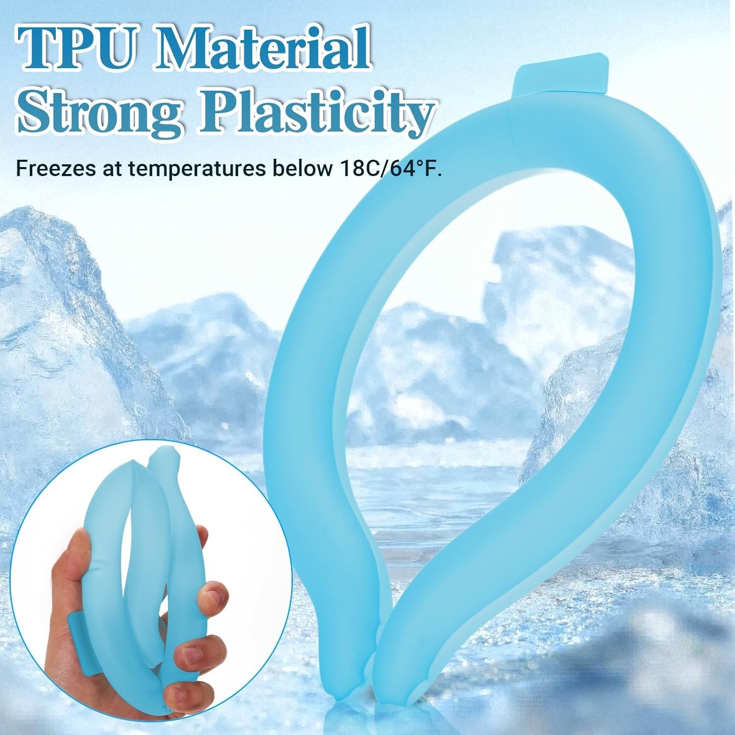 Reusable Neck Cooling Tube in Refreshing Blue - The Ultimate Summer Accessory