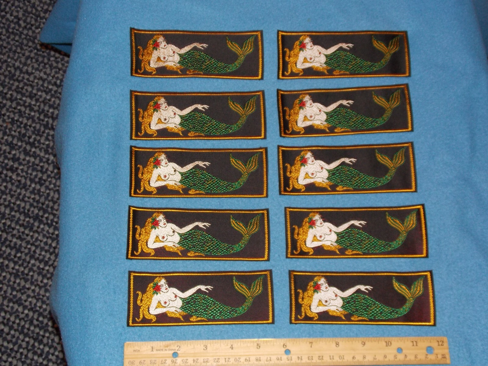 VINTAGE - LOT OF 10 - WWII WW2 NAVY MERMAID SILK PATCHES - NEW