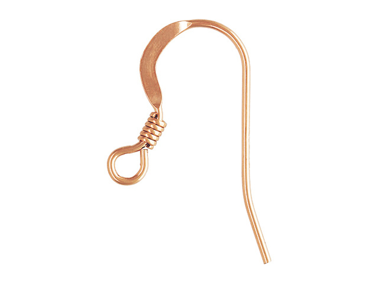 50pc- Rose Gold Filled Earwire. Findings. 14kt Findings. French Wires. Coil