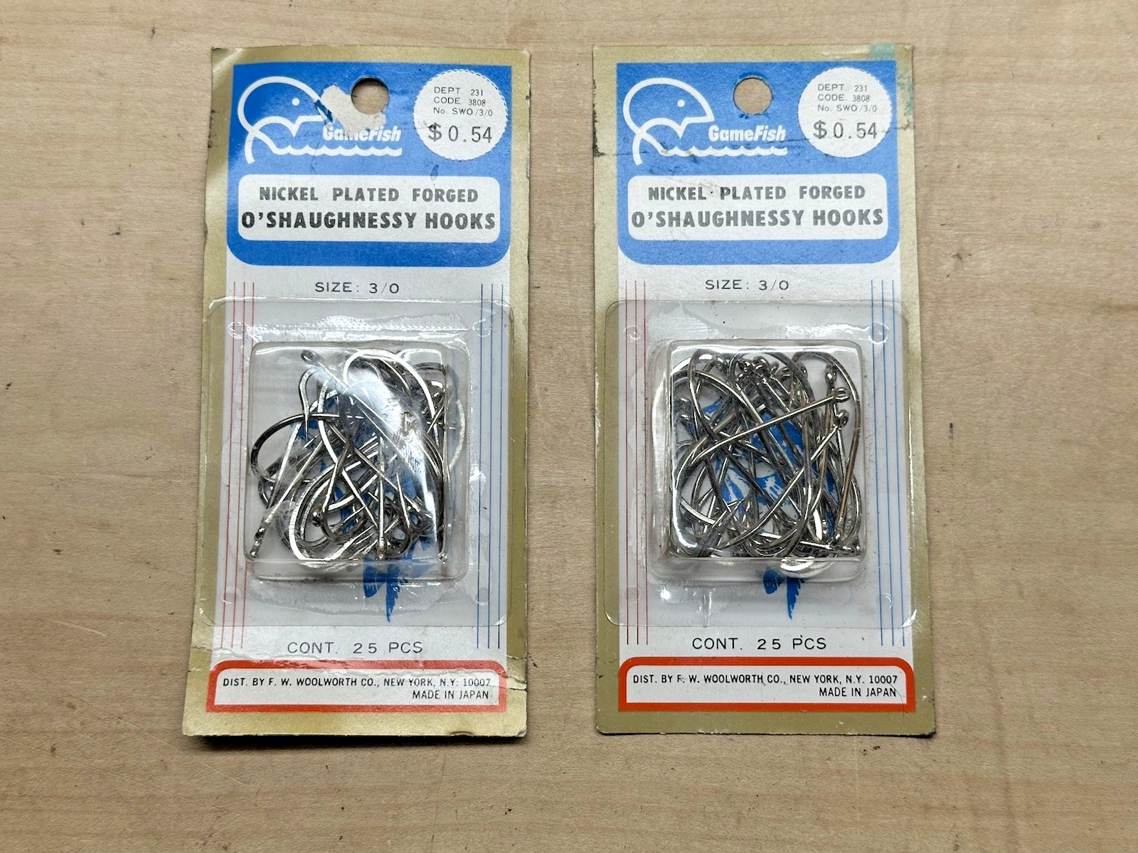 NEW! Game Fish 50 O'Shaughnessy Hooks Nickel Plated Size 4/0 - Made in Japan NEW