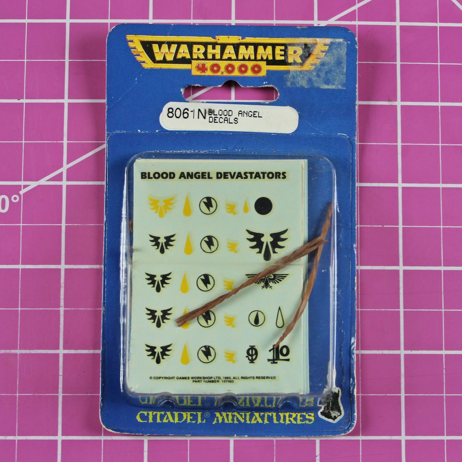 Warhammer 40k Blood Angels Decals NIB - OOP Citadel Waterslide Transfers Marines