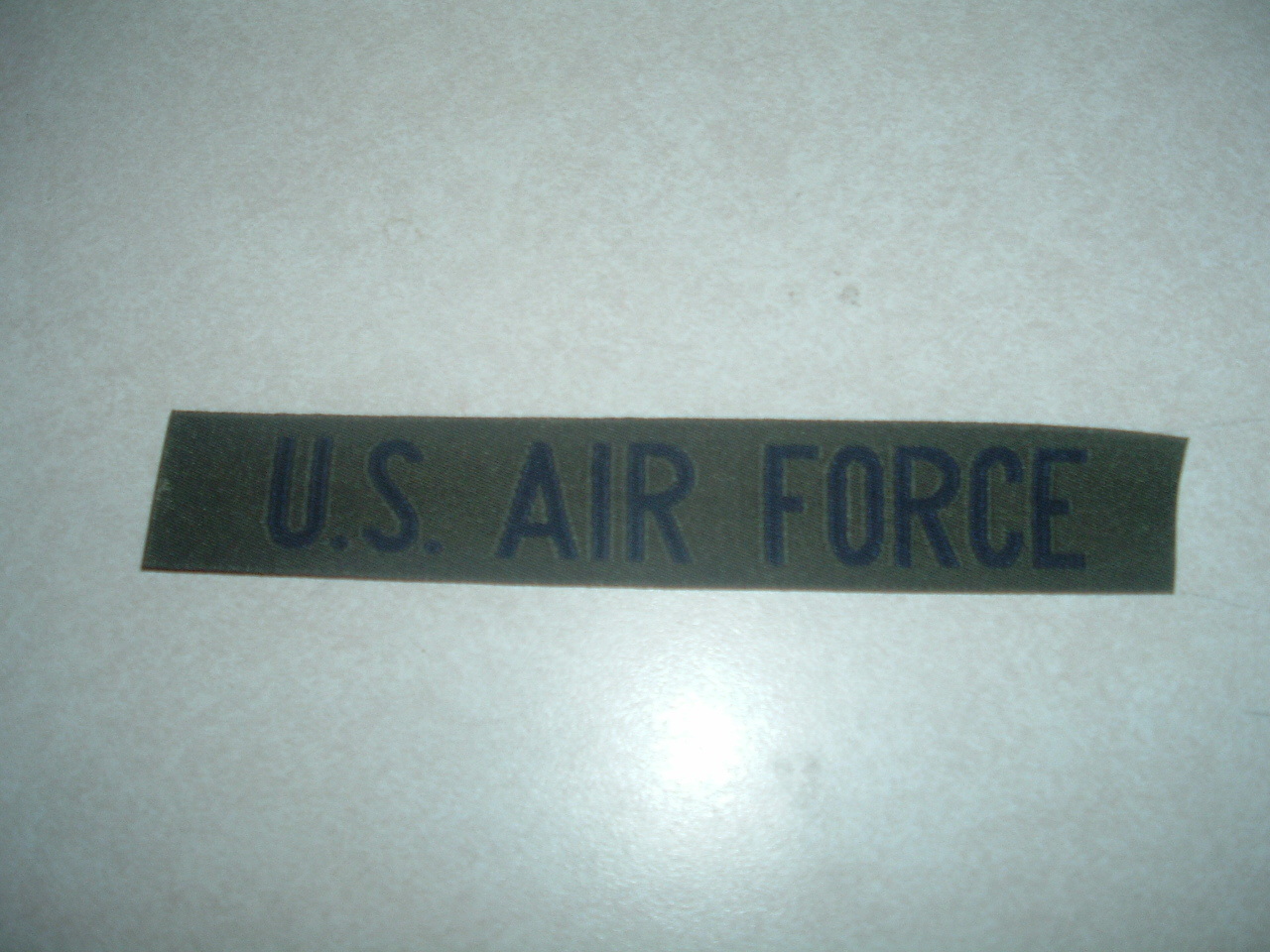 MILITARY  PATCH US AIR FORCE USAF NAME TAG SUBDUED GREEN BLUE LETTERS SEW ON