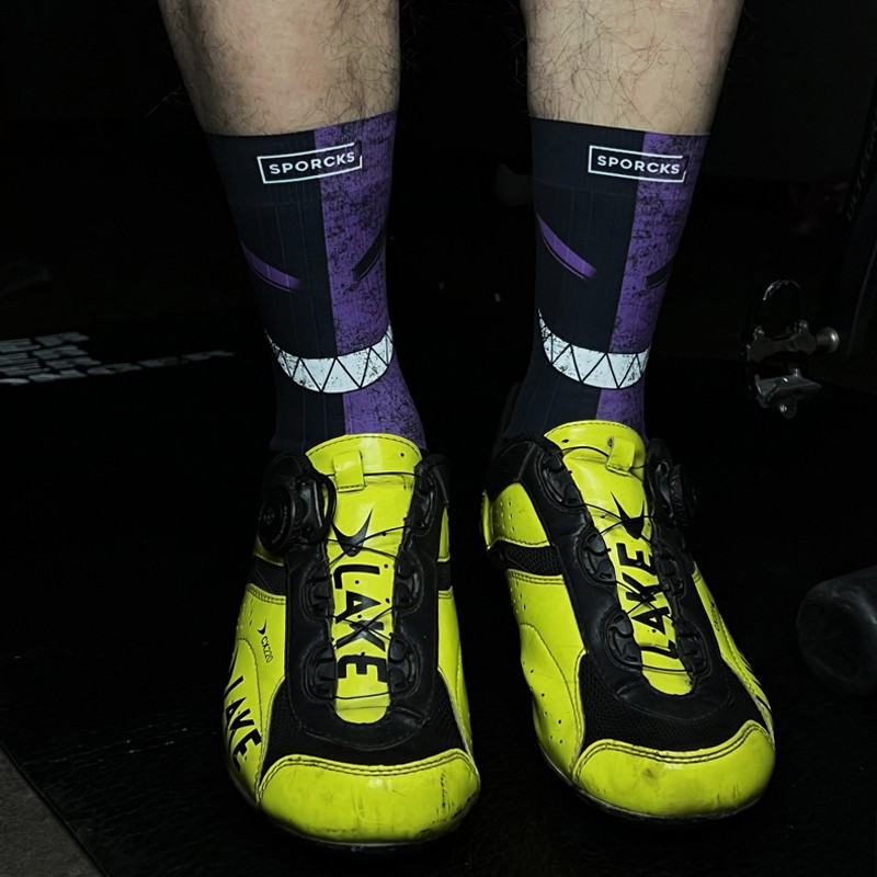 Mens Womens Road Cycling Riding Bicycle Bike Sport Ankle Socks XC MTB BMX Purple