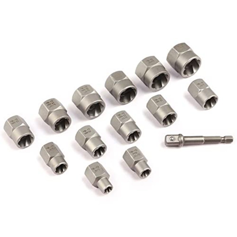 Impact Nut & Bolt Remover Set 3/8" Bolt Extractor Tool Socket Kit With Case 14pc