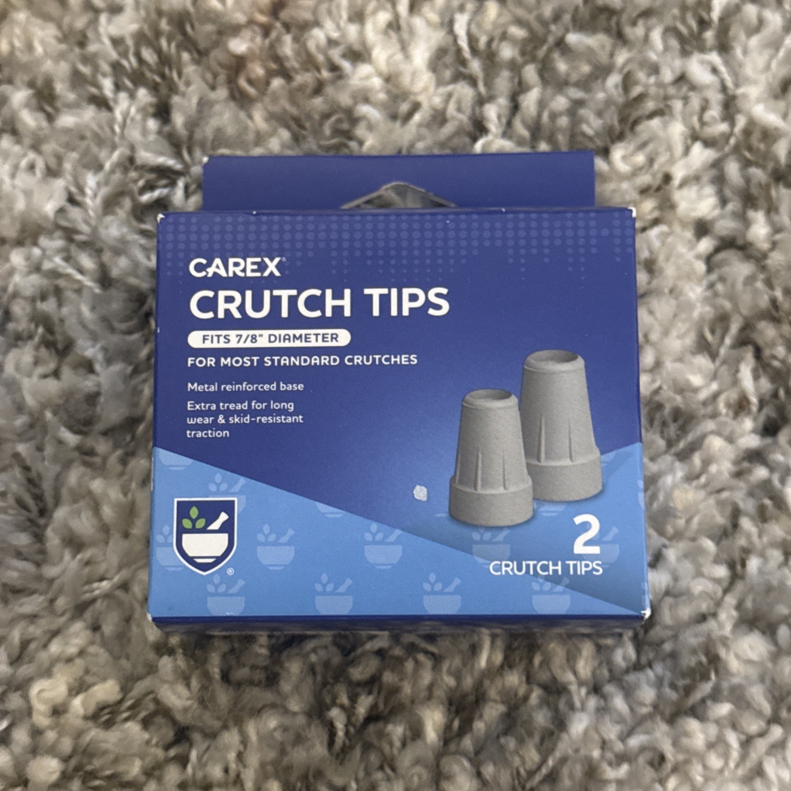 Carex Crutch Tips Standard 7/8" Gray