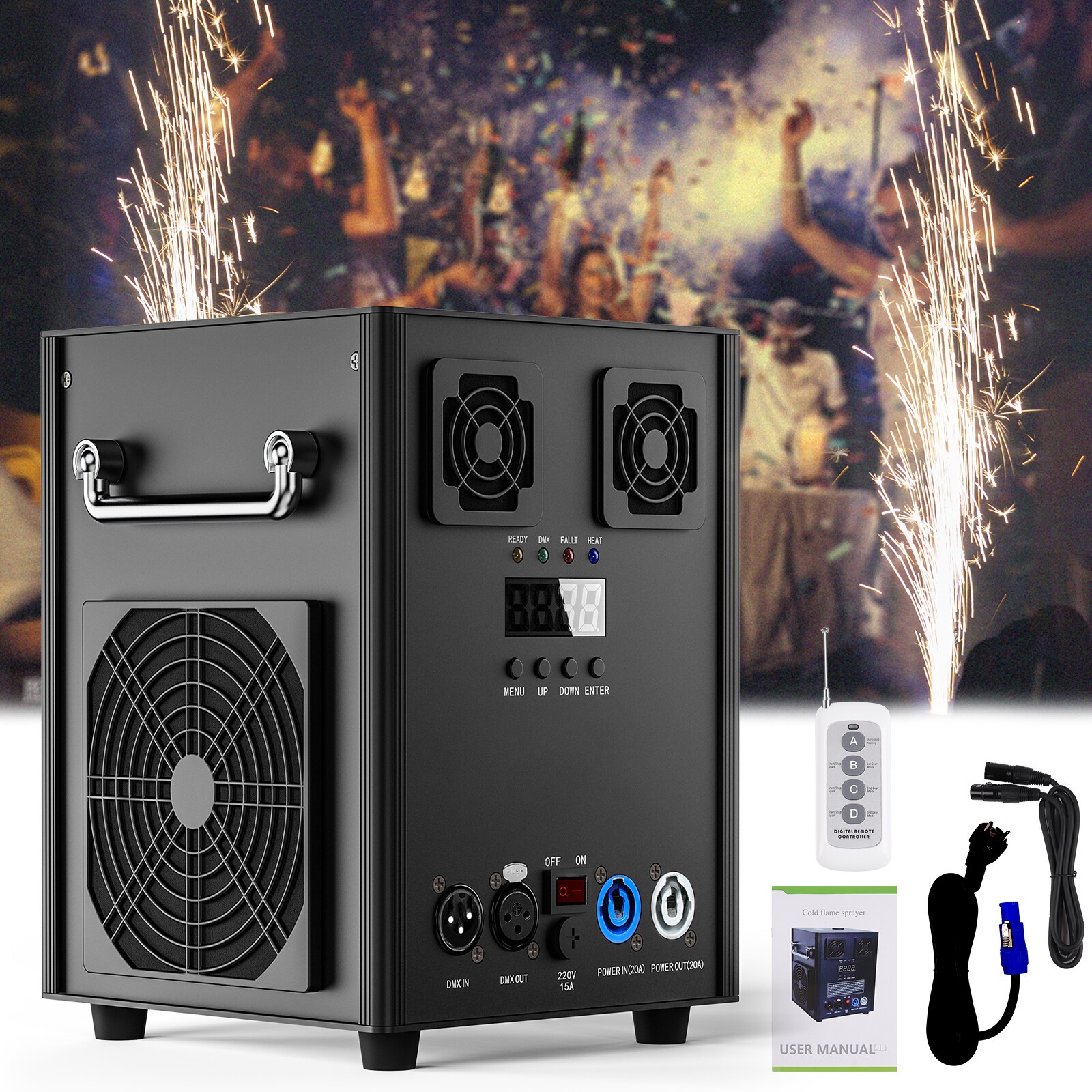 700W Cold Spark Firework Machine DMX512 Special Stage Effect Show Events Disco