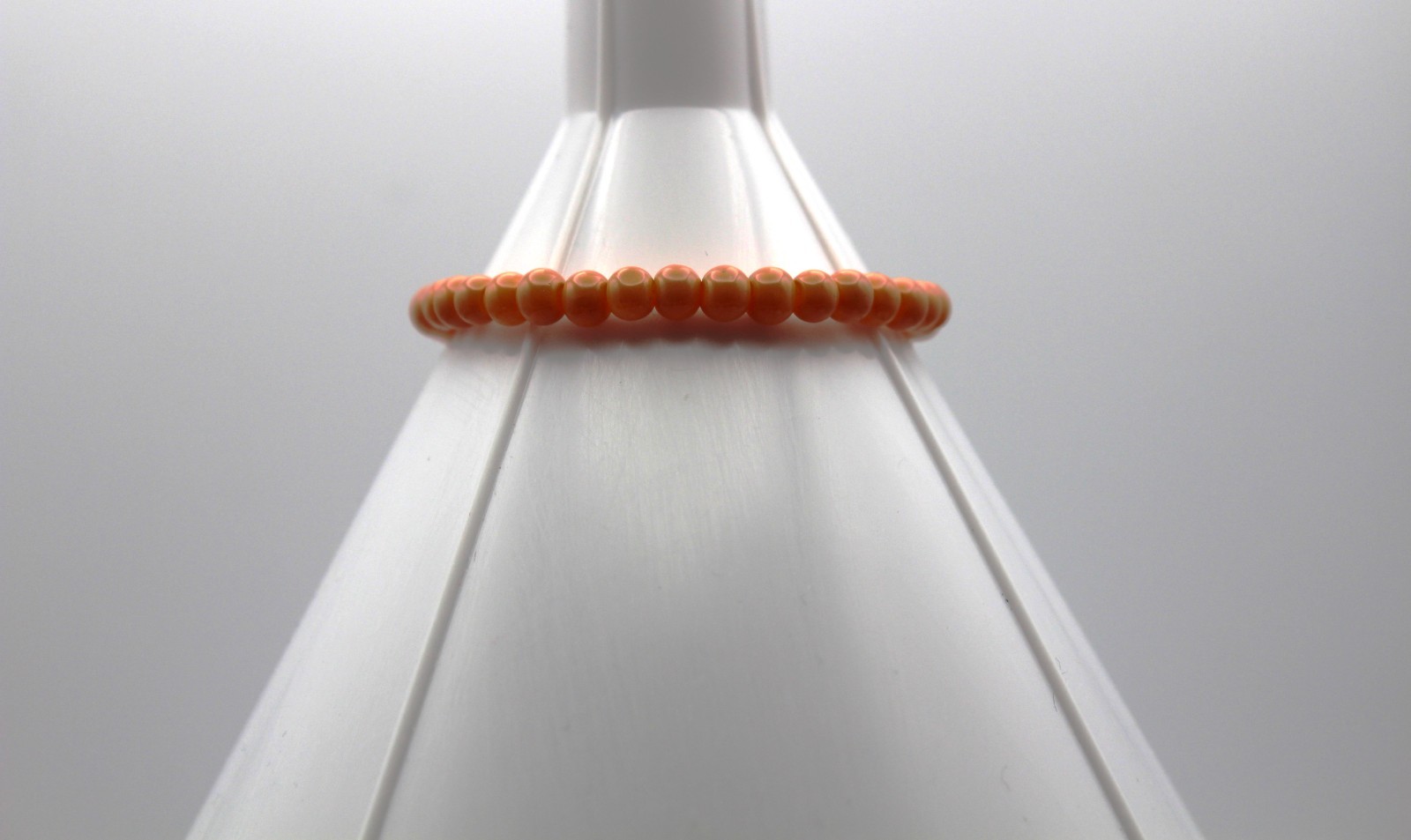 Handcrafted 5.75" orange glass beads bracelet
