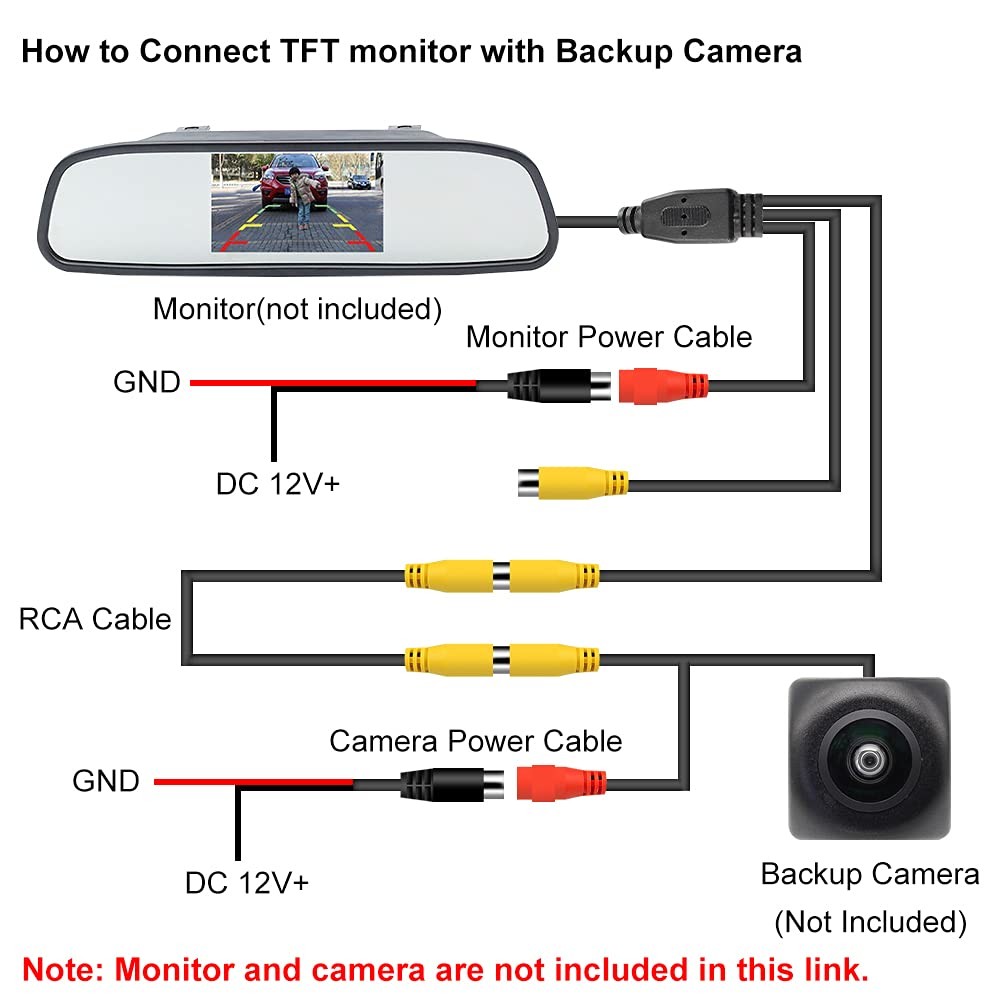 GreenYi 10FT Backup Camera Extension Cable, Upgraded Double-Shielded RCA...