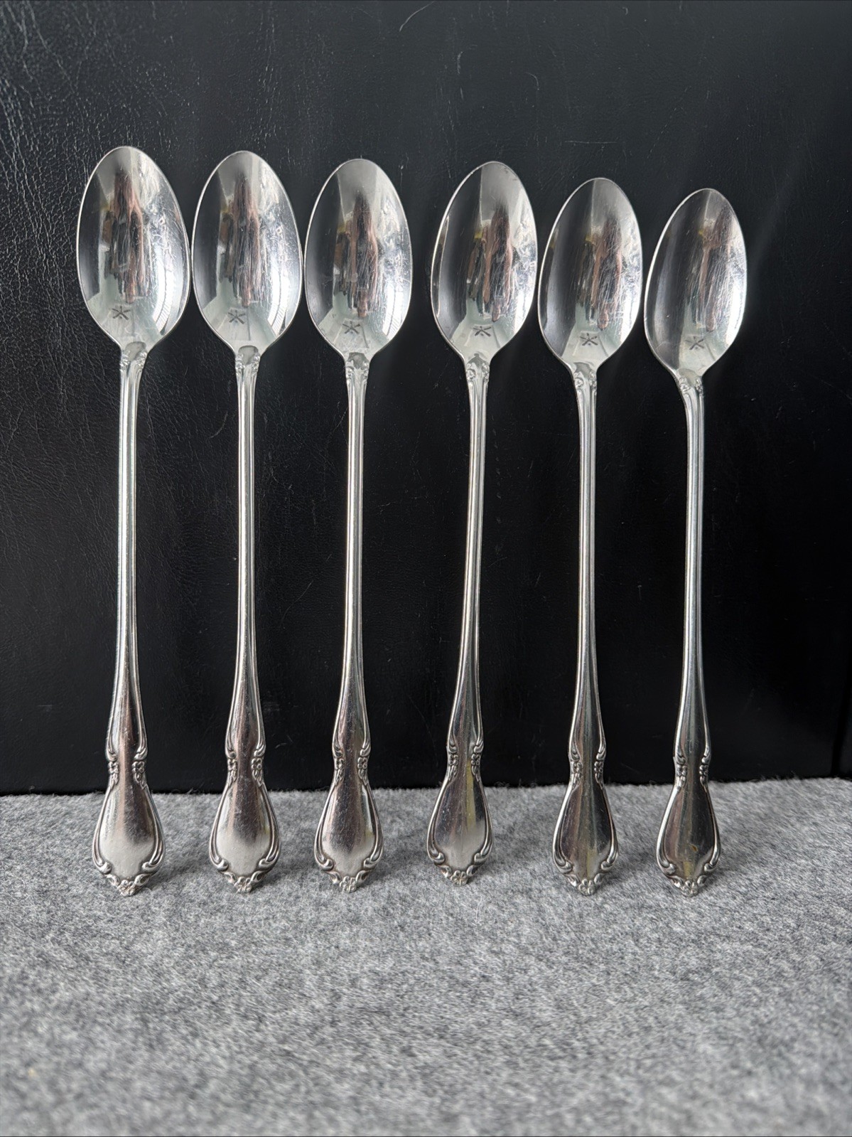 Set 6 Oneidacraft Deluxe Chateau Iced Tea Spoons Flatware