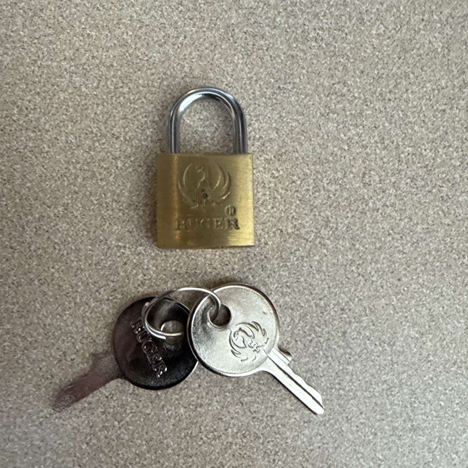 Ruger Brass Gun Lock Mini Lock Padlock w/ 2 Keys OEM Brand NEW Original