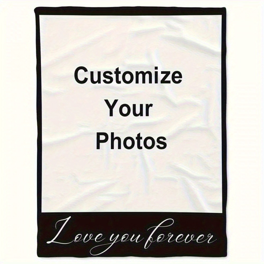 1PC Personalized Photo Blanket Machine Washable Cozy All-Season Throw Gift❀