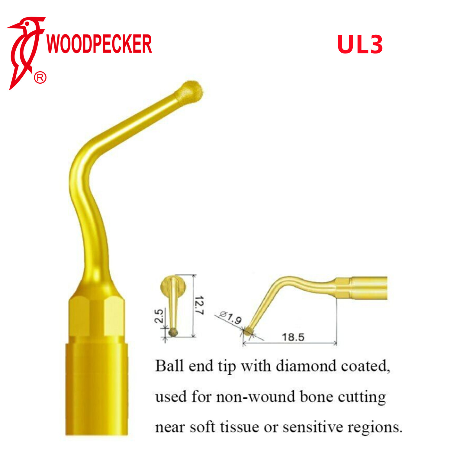 Woodpecker UL3 Piezo Bone Surgery Tips Sinus Lifting Fit US-II LED Surgery
