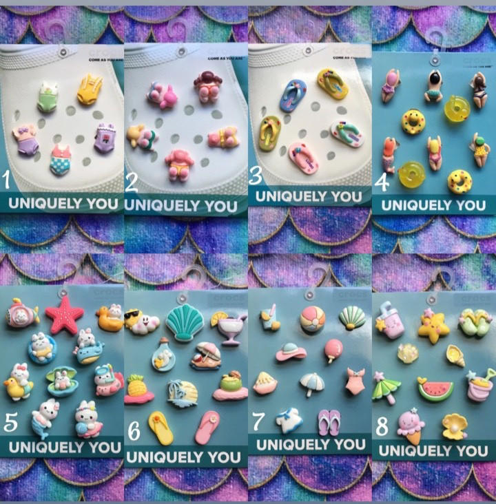 Handmade 5 10 pack summer beach vibes vacay seashell shoe charms set