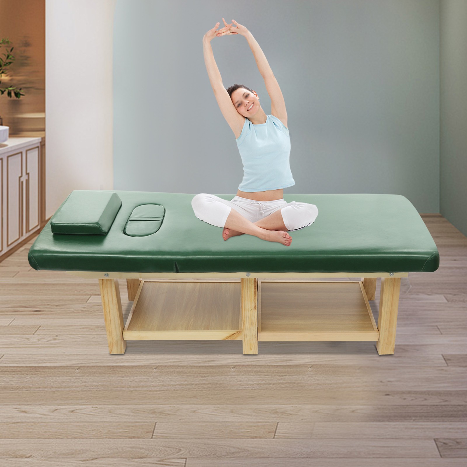 Wide Massage Bed Physical Treatment Bed Spa Facial Bed Free Standing Rectangular
