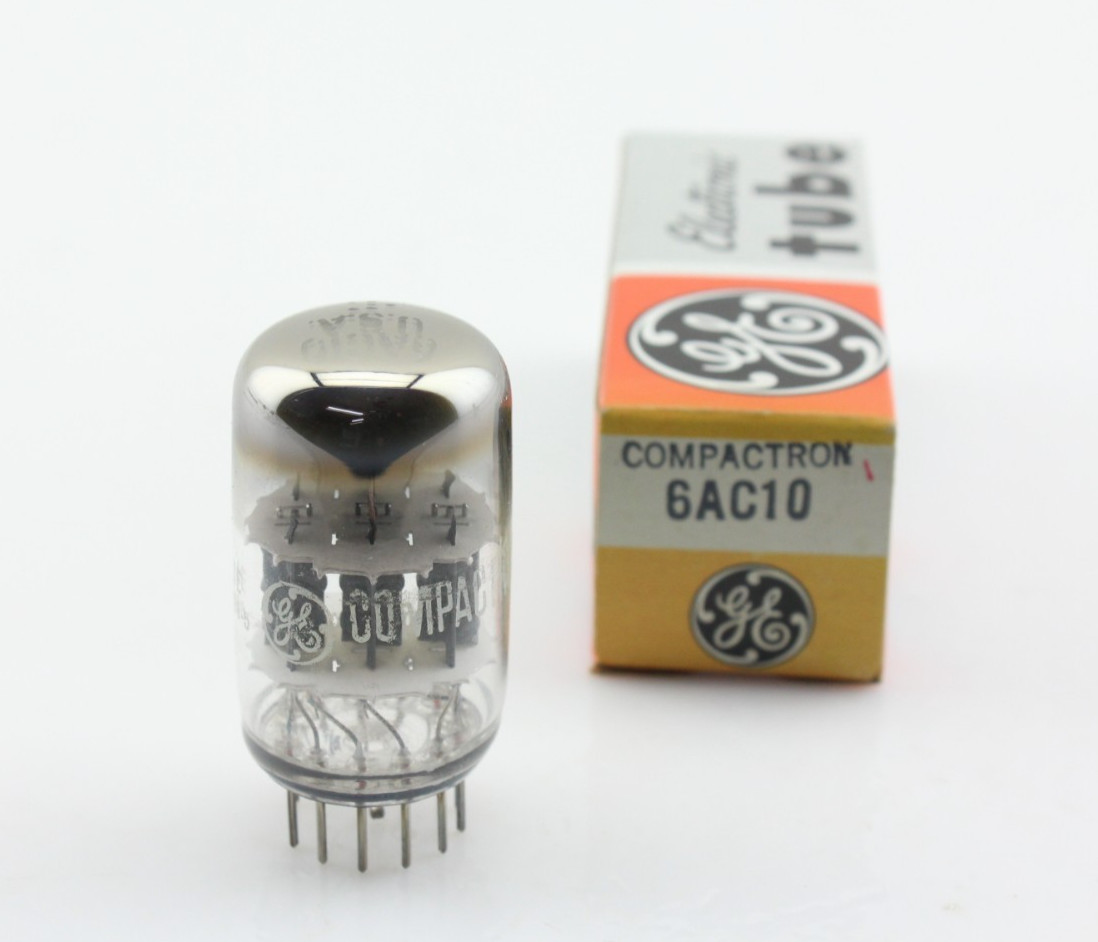 New Qty 1 GE 6AC10 Compactron Grey Plates O Getter Vintage NOS Made in USA Tube
