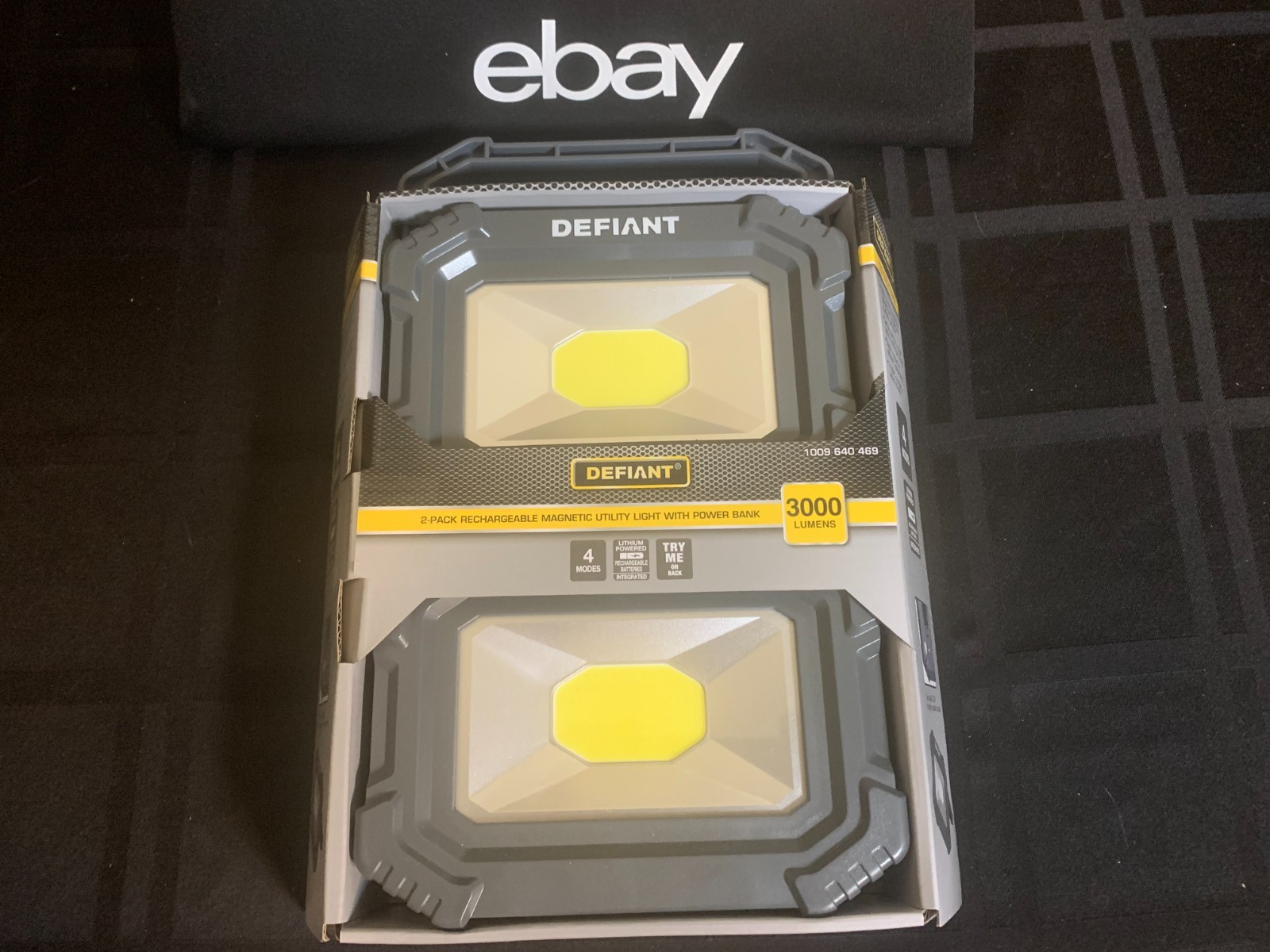 Defiant (2-Pack) 3000 Lumens Rechargeable Magnetic Utility Light w/ Power Bank