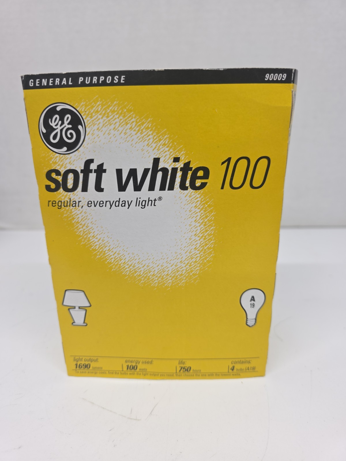 GE Soft White 100W Bulbs (4 Pack), Collector’s Item, NOS, A19, 90009