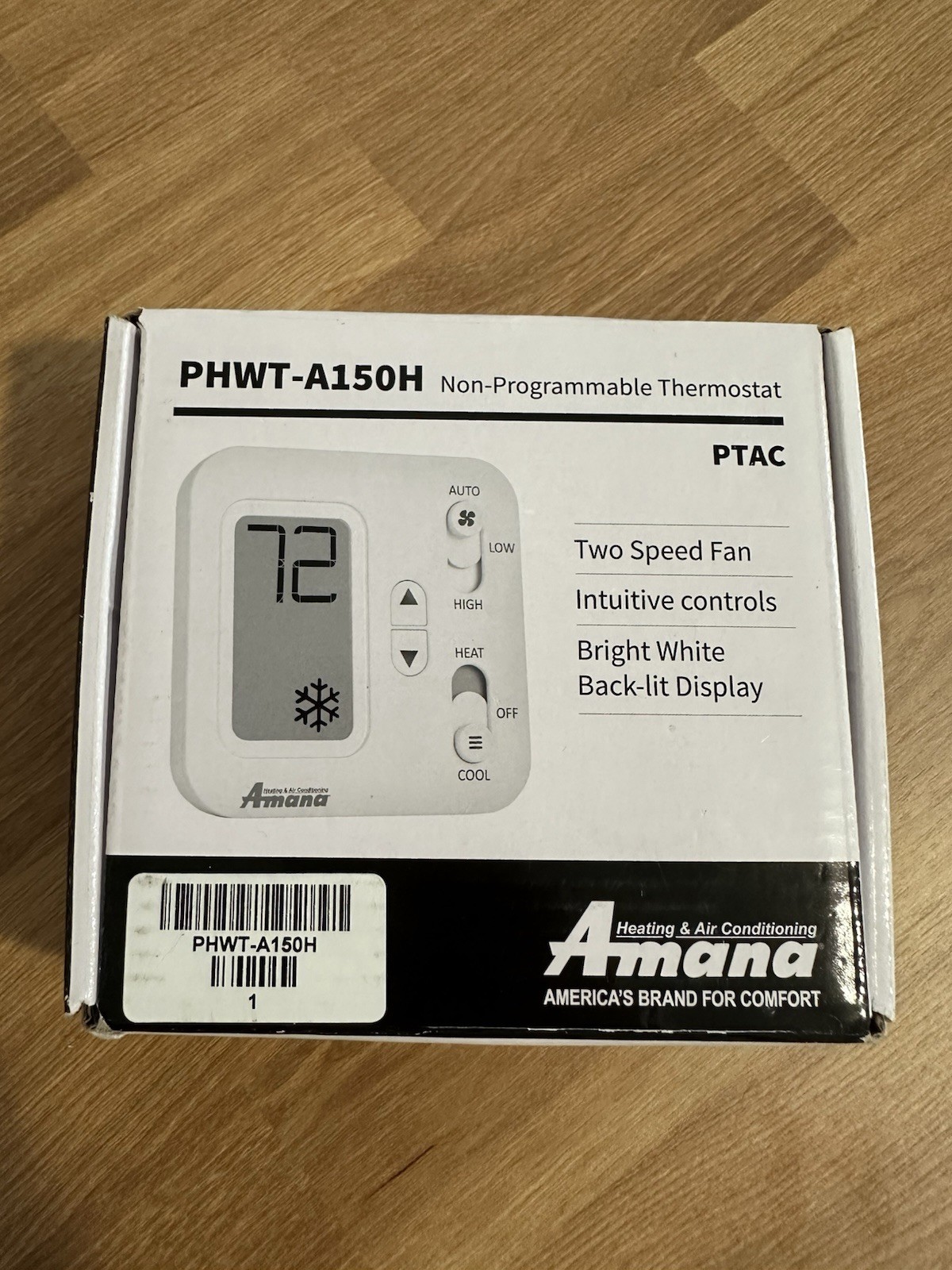 Amana PHWT-A150H Non-Programmable PTAC Thermostat-2 Stage Heat/1 Stage Cool