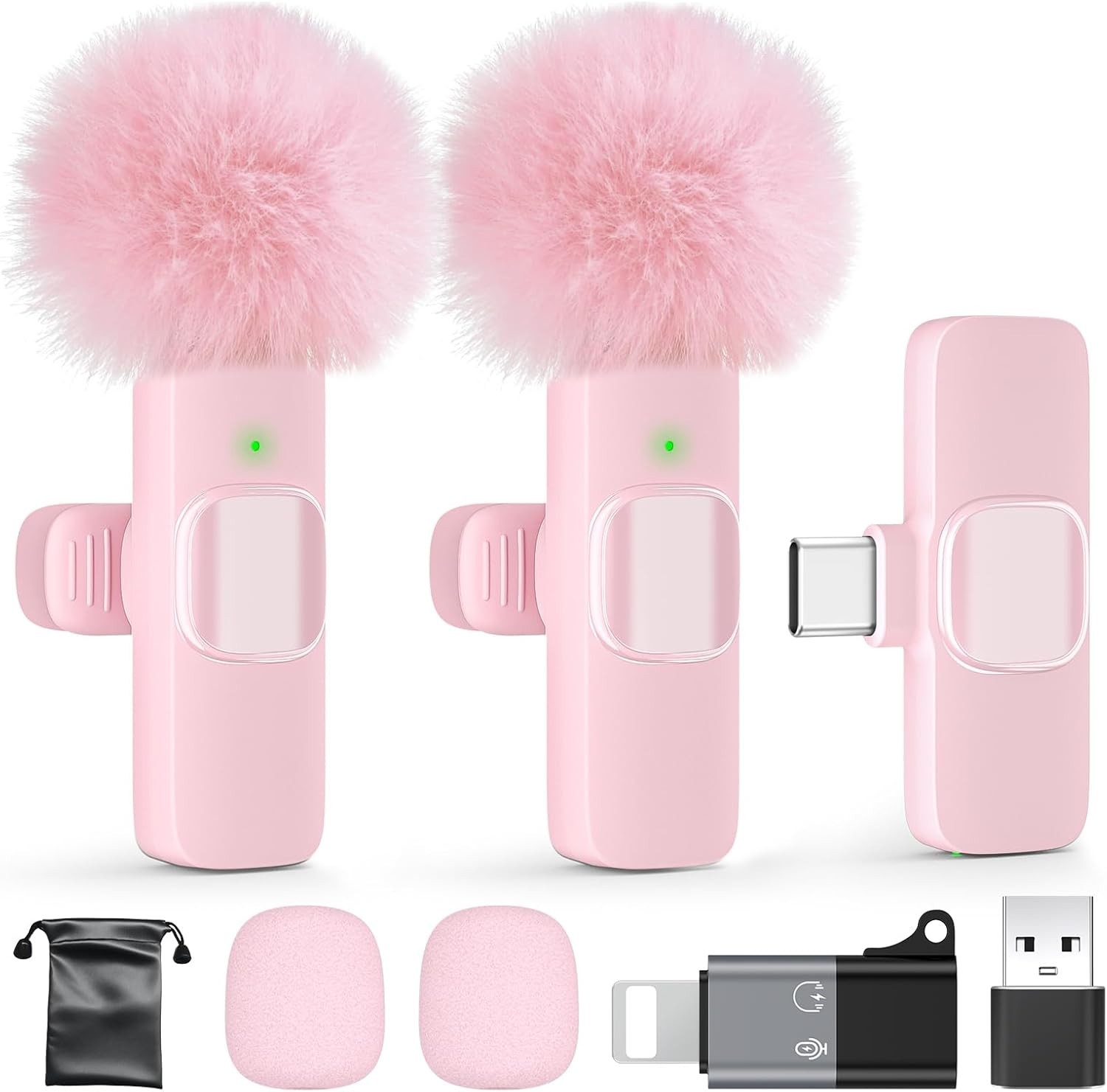 Wireless Lavalier Mic with 12-Hour Battery & 65ft Range - Perfect for Vlogs