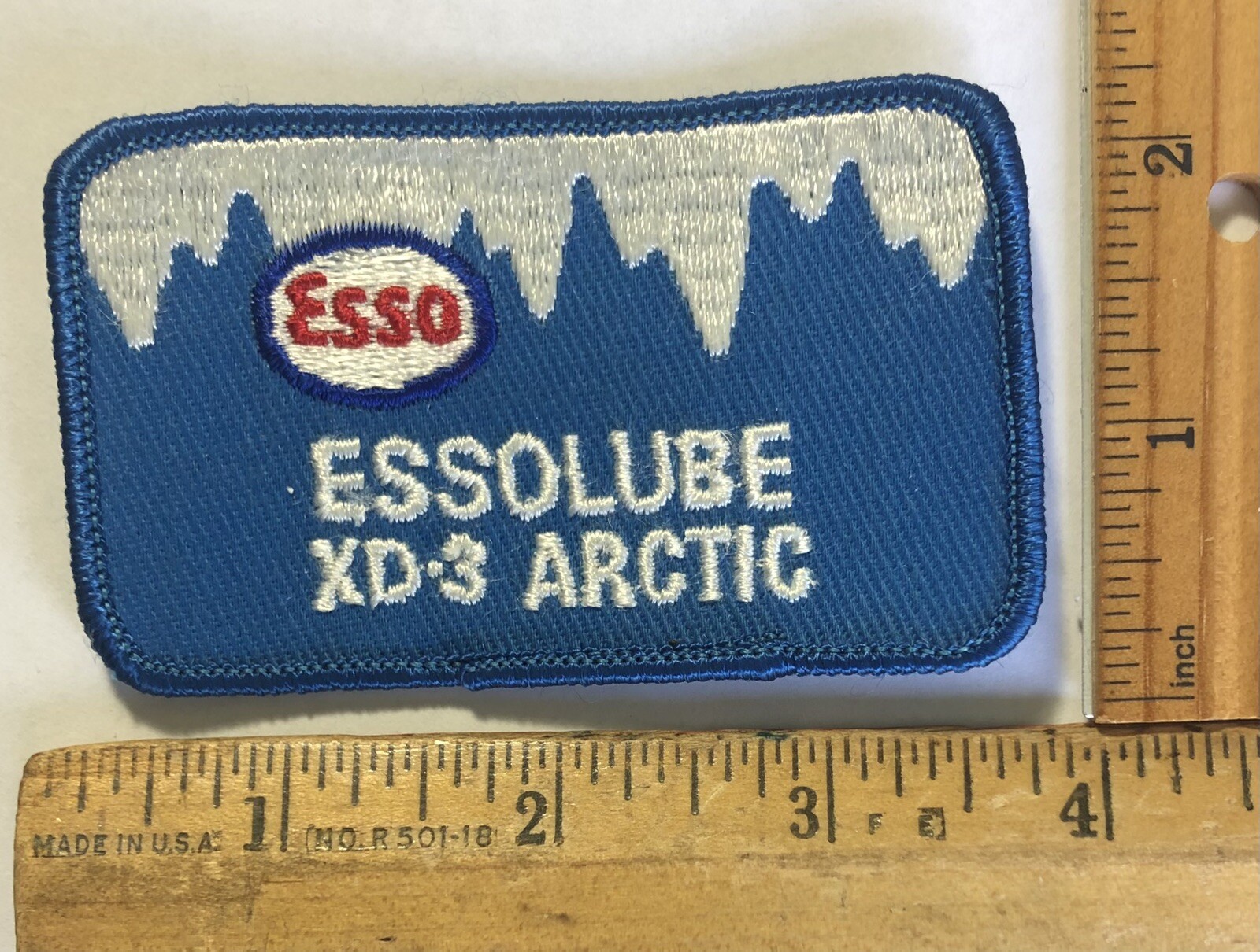 Vintage Esso Essolube XD-3 Artic Motor Oil Logo Patch Advertising Gas Station