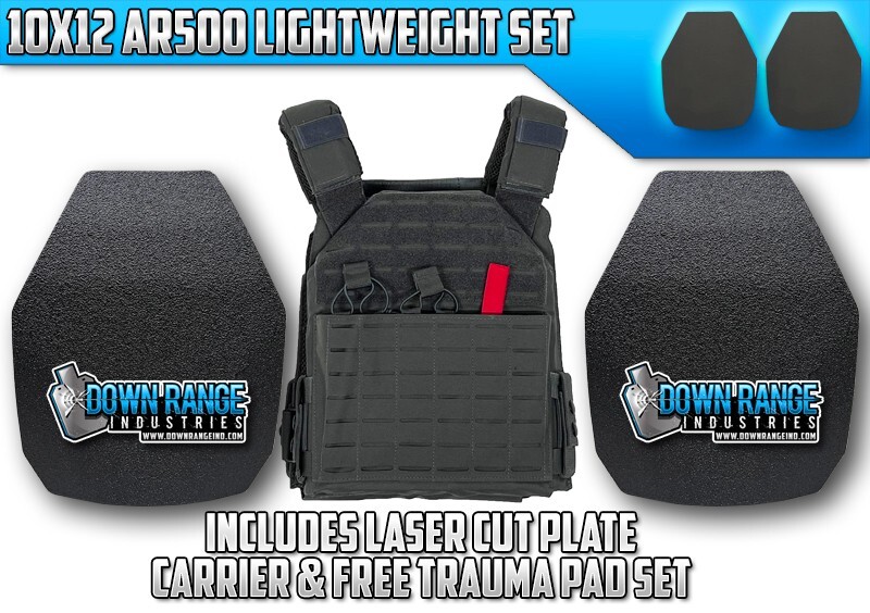 AR500 Level 3 Multi-Curved Body Armor Plates Laser Cut Vest - Med-2XL Adjustable