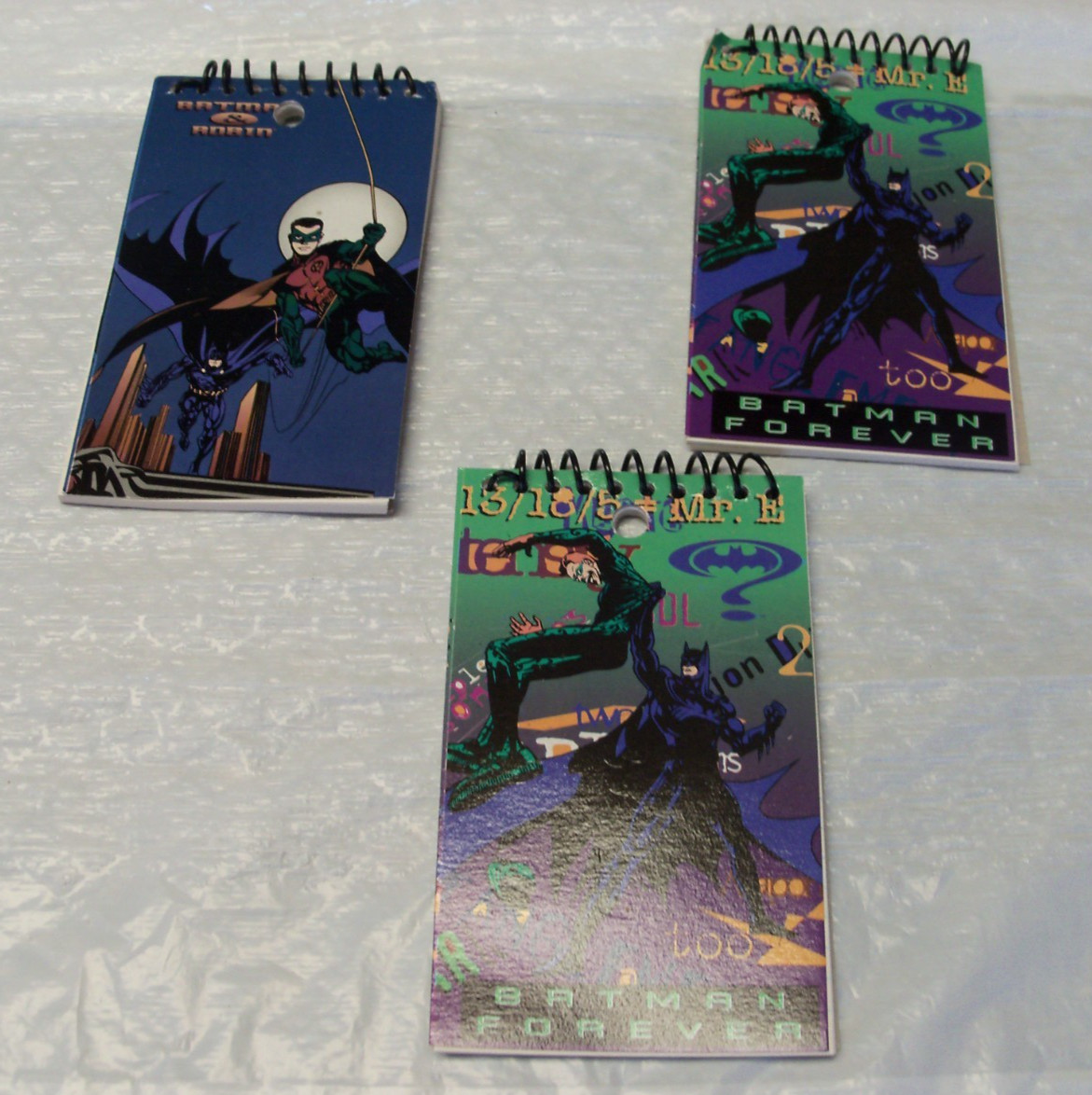 Batman Forever three 3" x 5" memo pads, by Impact, spiral bound, unused