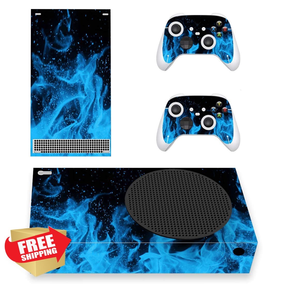 PlayVital Blue Flame Custom Vinyl Skin for Xbox Core Controller