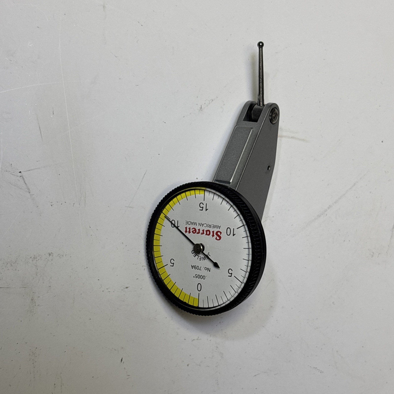 Starrett 709AZ Dial Test Indicator w/ Dovetail Mount .030" Range, 0-15-0 Dial
