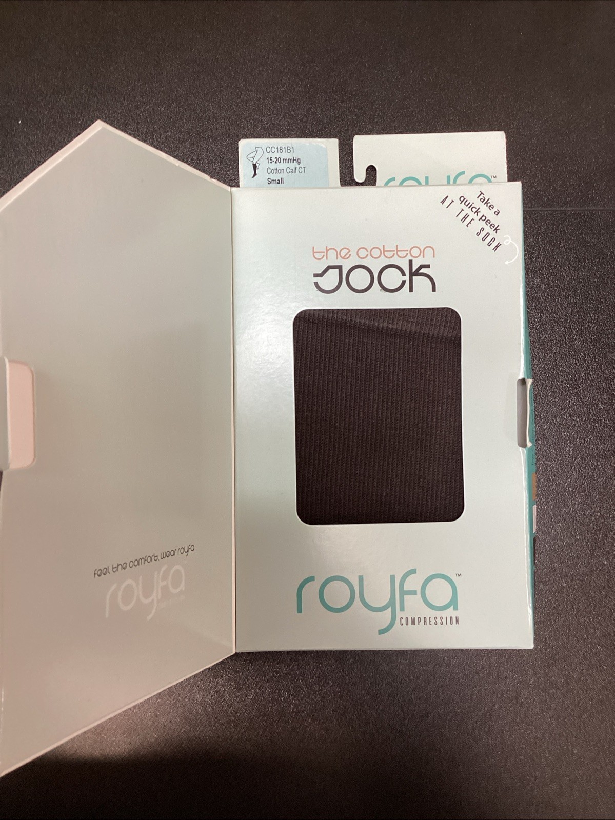RAYFA the Cotton calf Sock Size Small Brown CC181B1