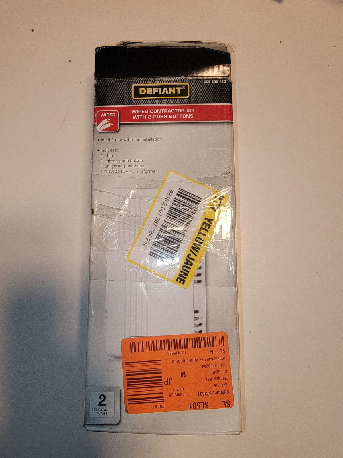 Defiant Wired Contractor Doorbell Kit with 2 Wired Push Buttons
