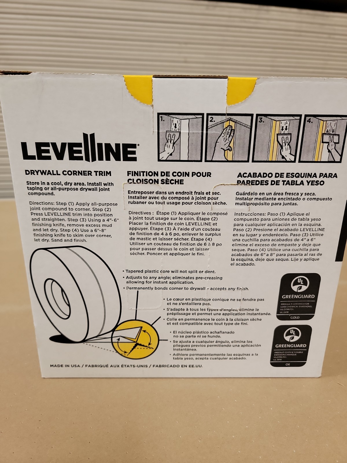 LevelLine Drywall Corner Trim 100ft Roll 100'x2.75" FLEX CornerBead