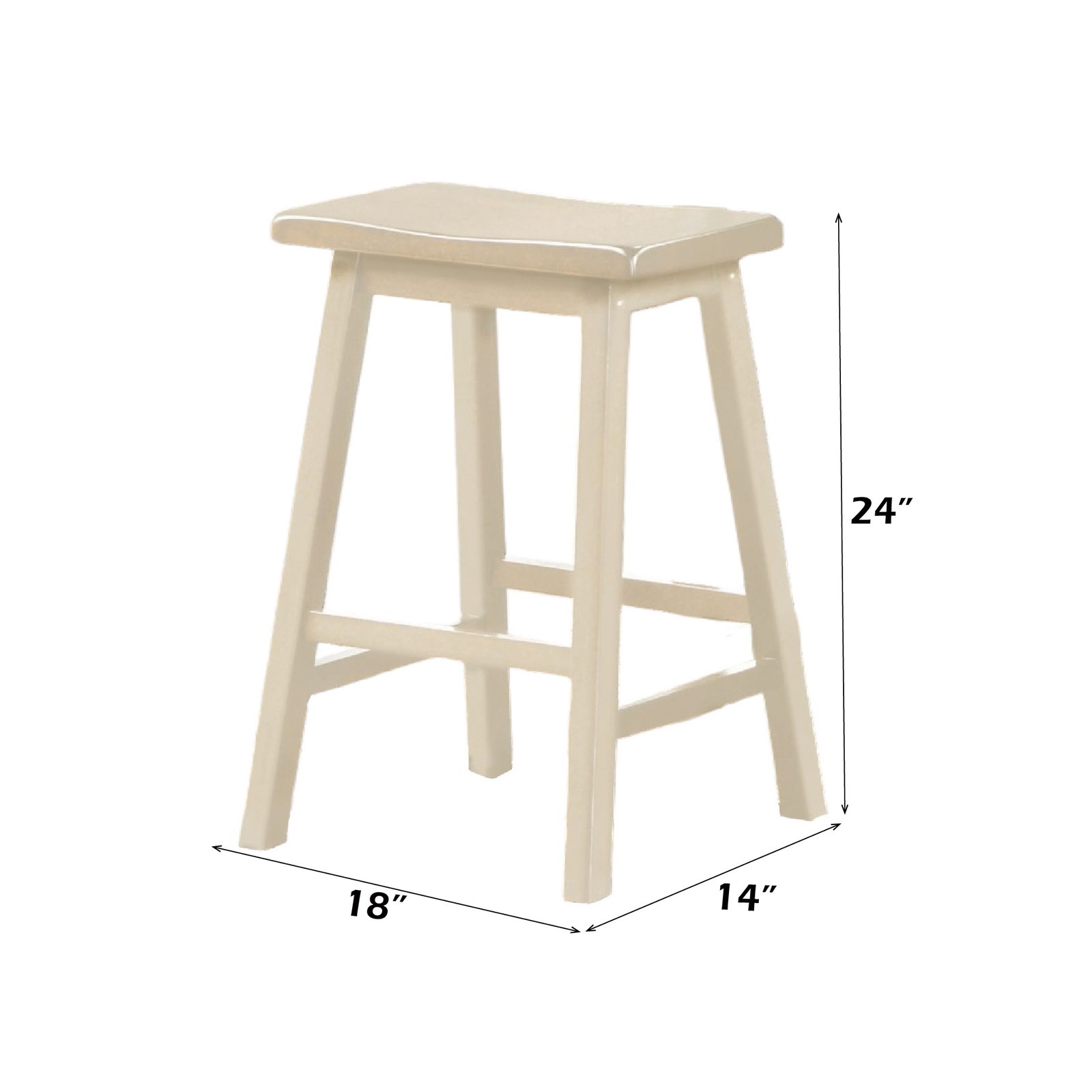3PC Counter Height Set Buttermilk Cream Table 2 Stools Breakfast Nook