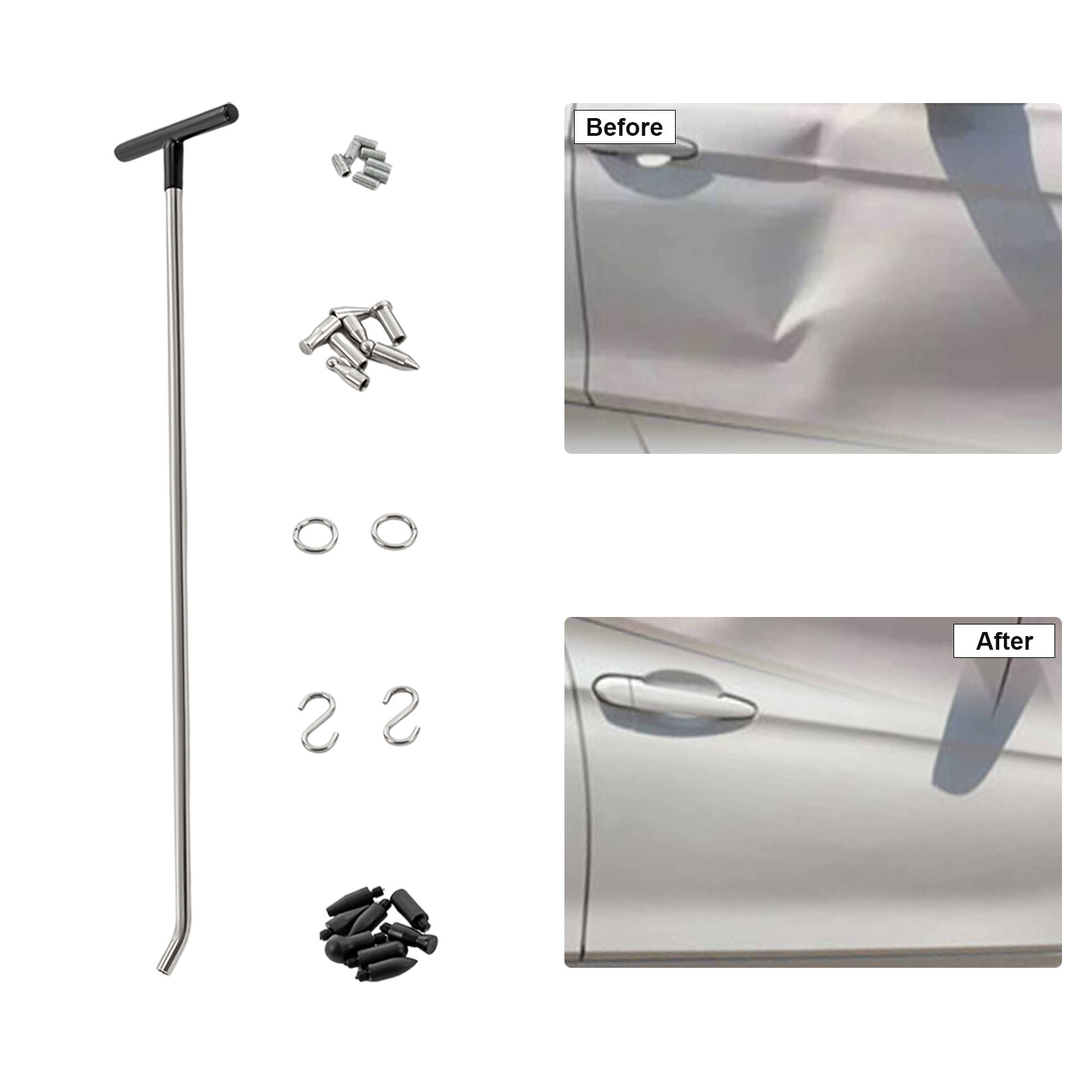 Hooks Rods Dent Removal Push Rods Kit, Automotive Panel Dent Removal Hooks