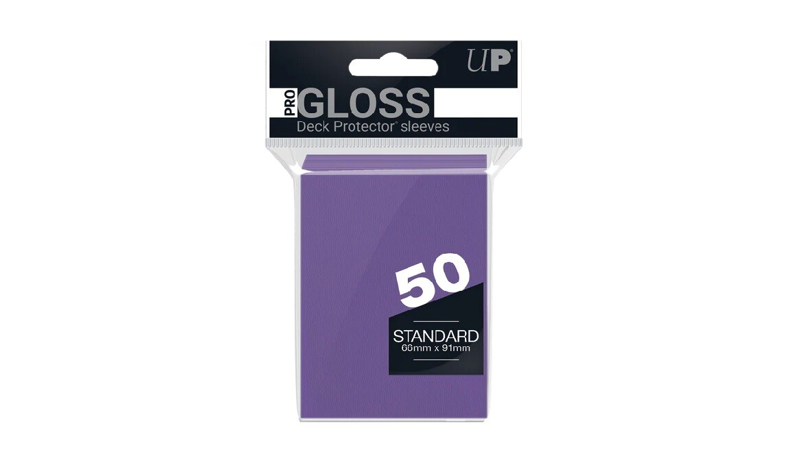 Ultra Pro Pro Gloss Deck Protector Sleeves 50ct Standard 66mm x 91mm Purple