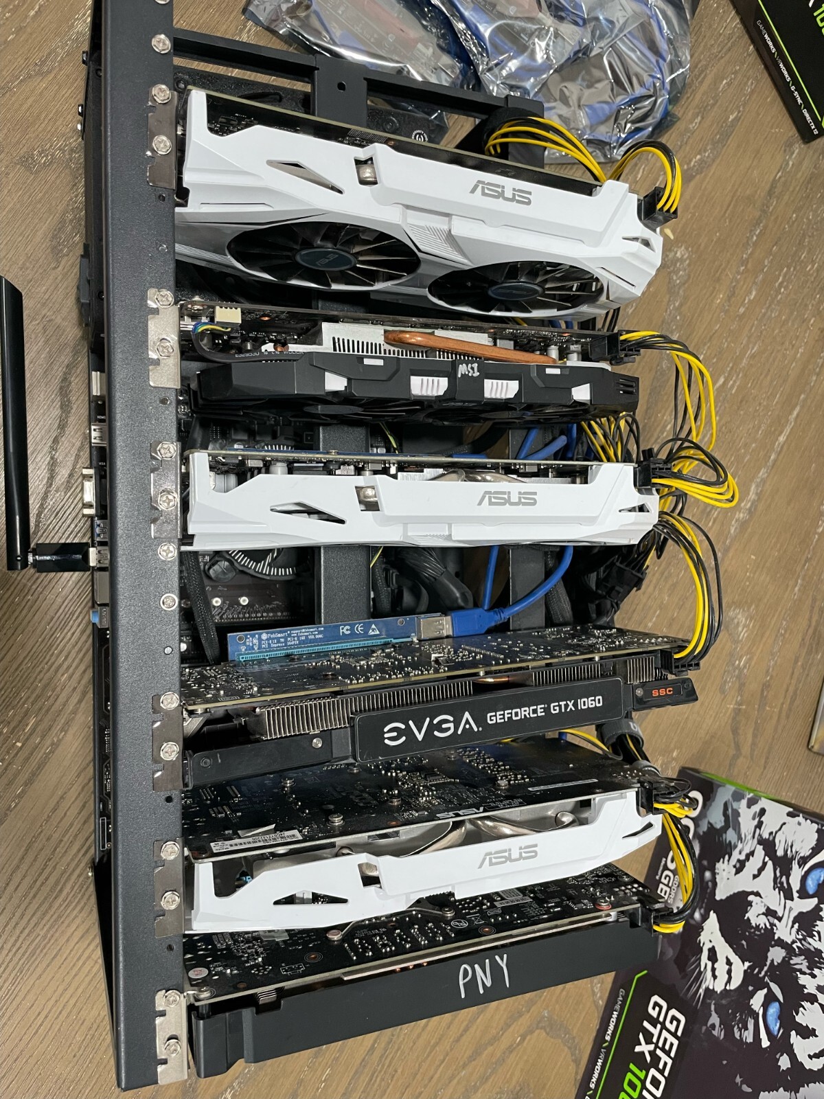 GPU Mining Rig Complete, 6 GPU's 1060's 6 GB, 4 extra slots for upgrades, extras