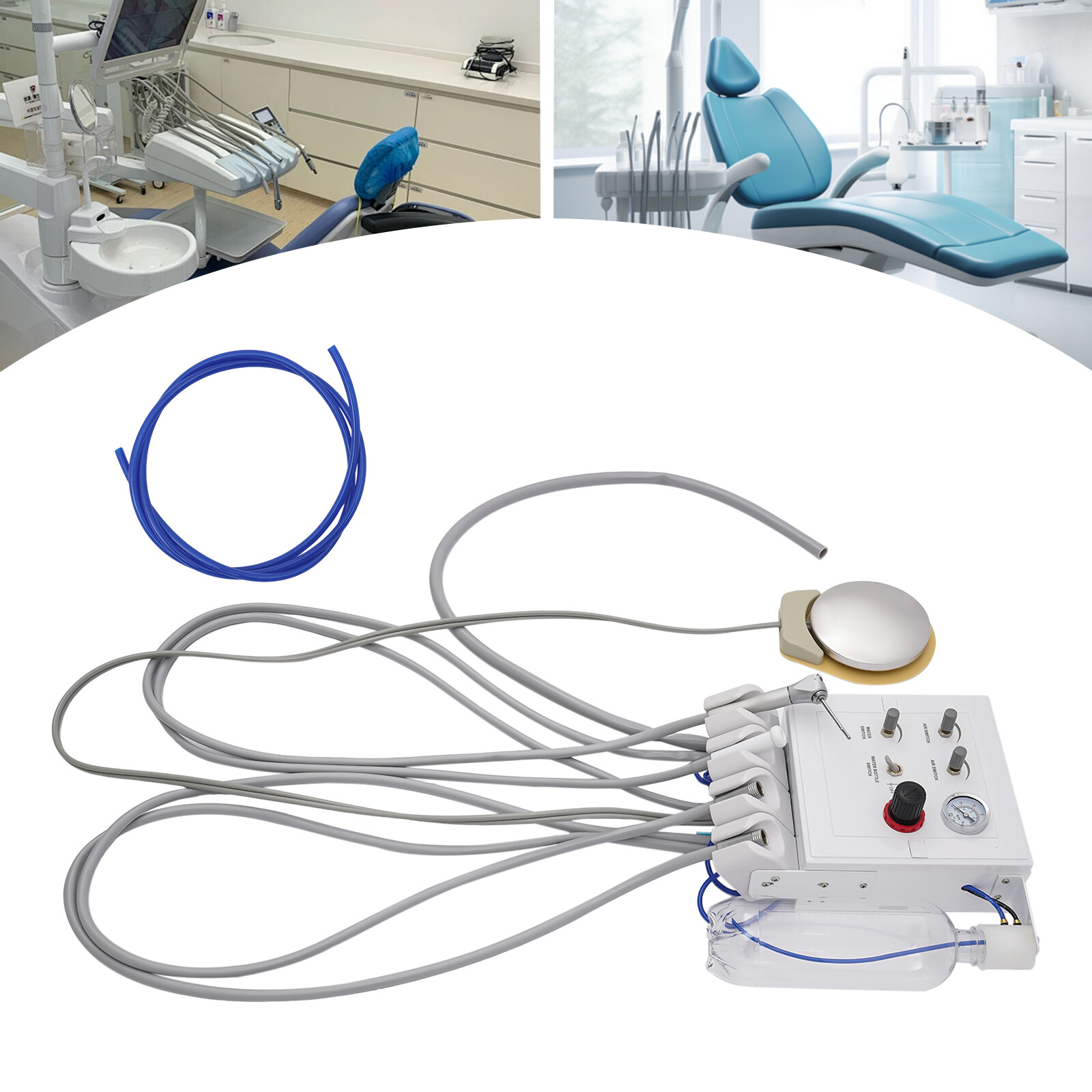 Portable Dental Turbine Unit Water Bottle Work  Weak Suction 4 Hole New