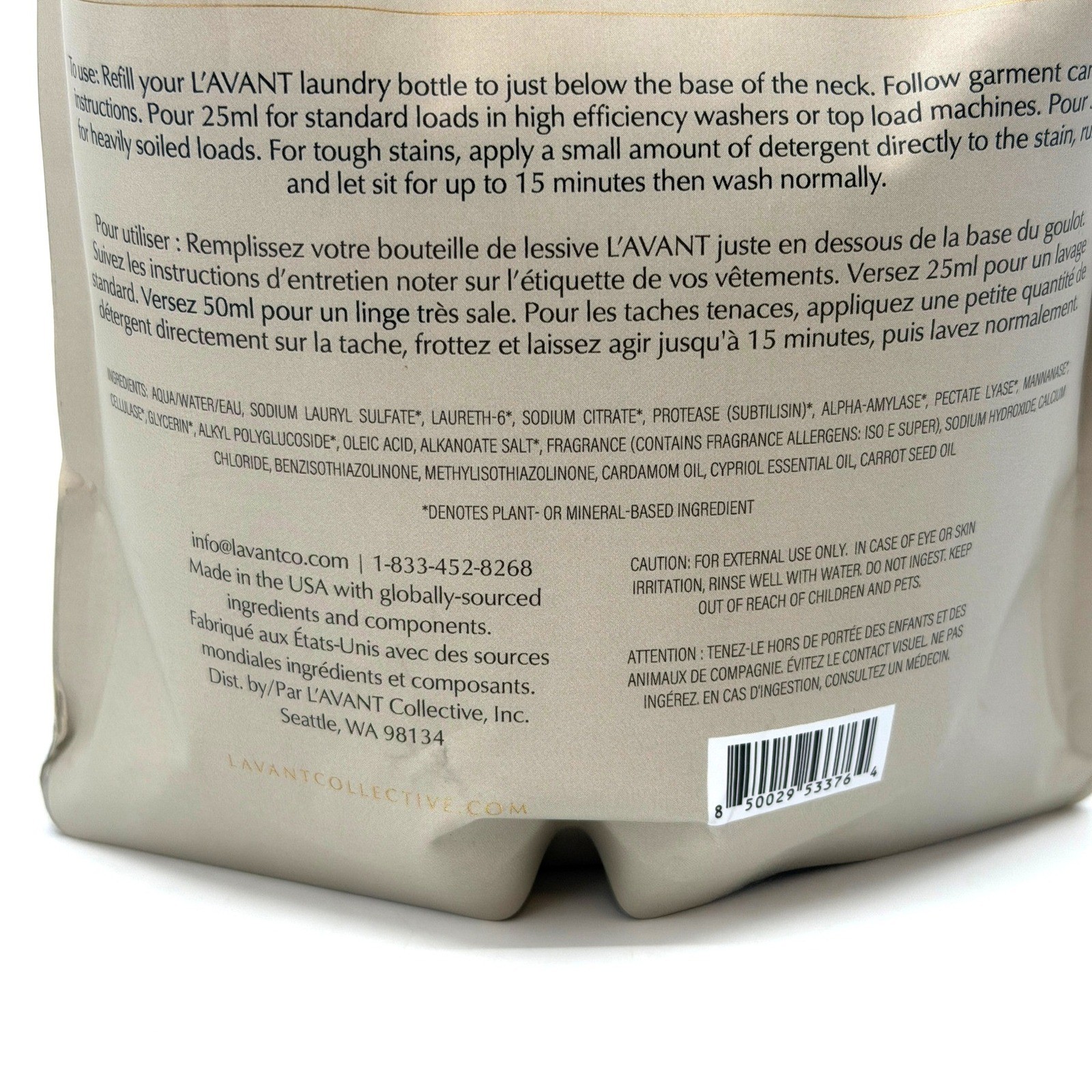 L'AVANT Collective High Performing Laundry Detergent Ambre Santal Refill 2-Pack