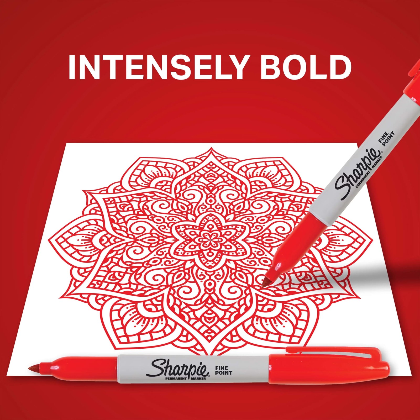 Sharpie Permanent Markers, Fine Point, Red, 36 Count