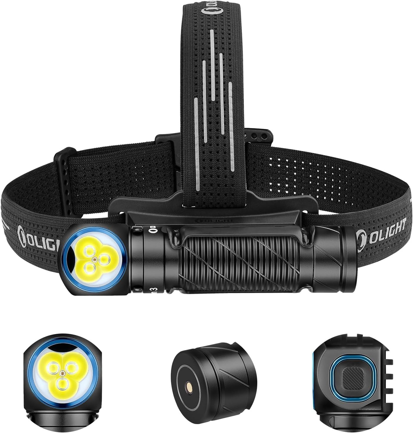 Perun 3 Headlamp 3000 Lumens Waterproof 2-in-1 Head lamp Flashlight , Black