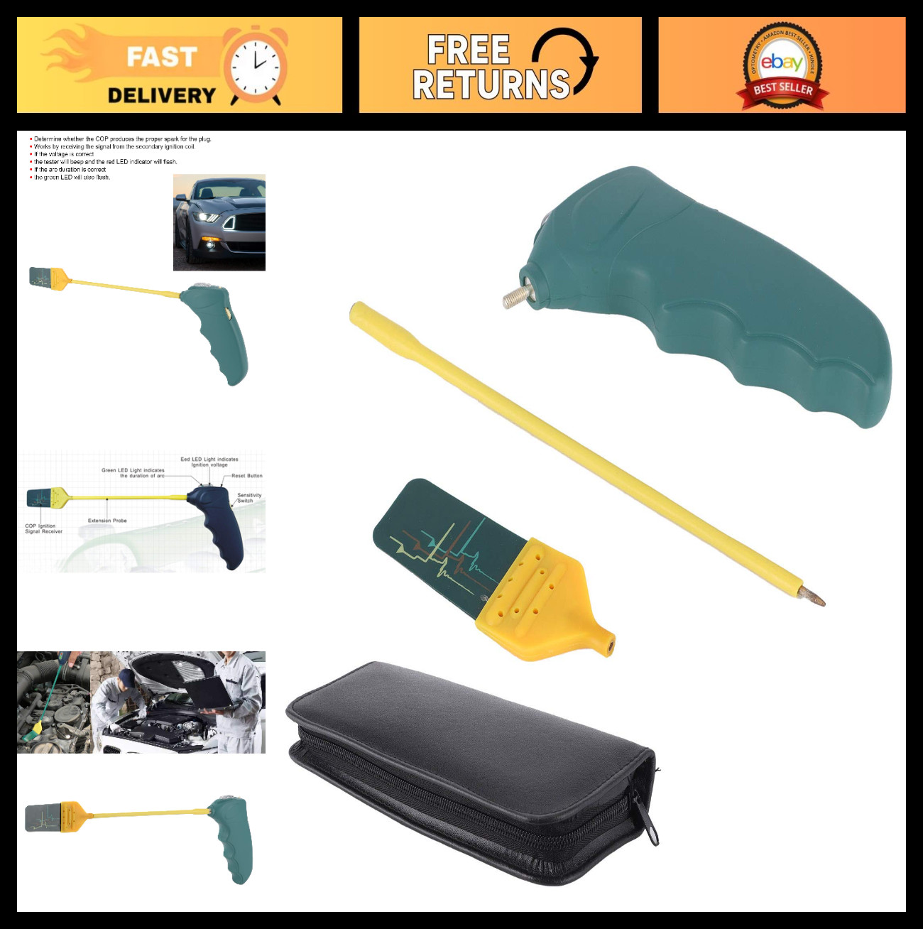 Mini Ignition Coil Tester - Professional Auto Coil On Plug Diagnostic Tool for C