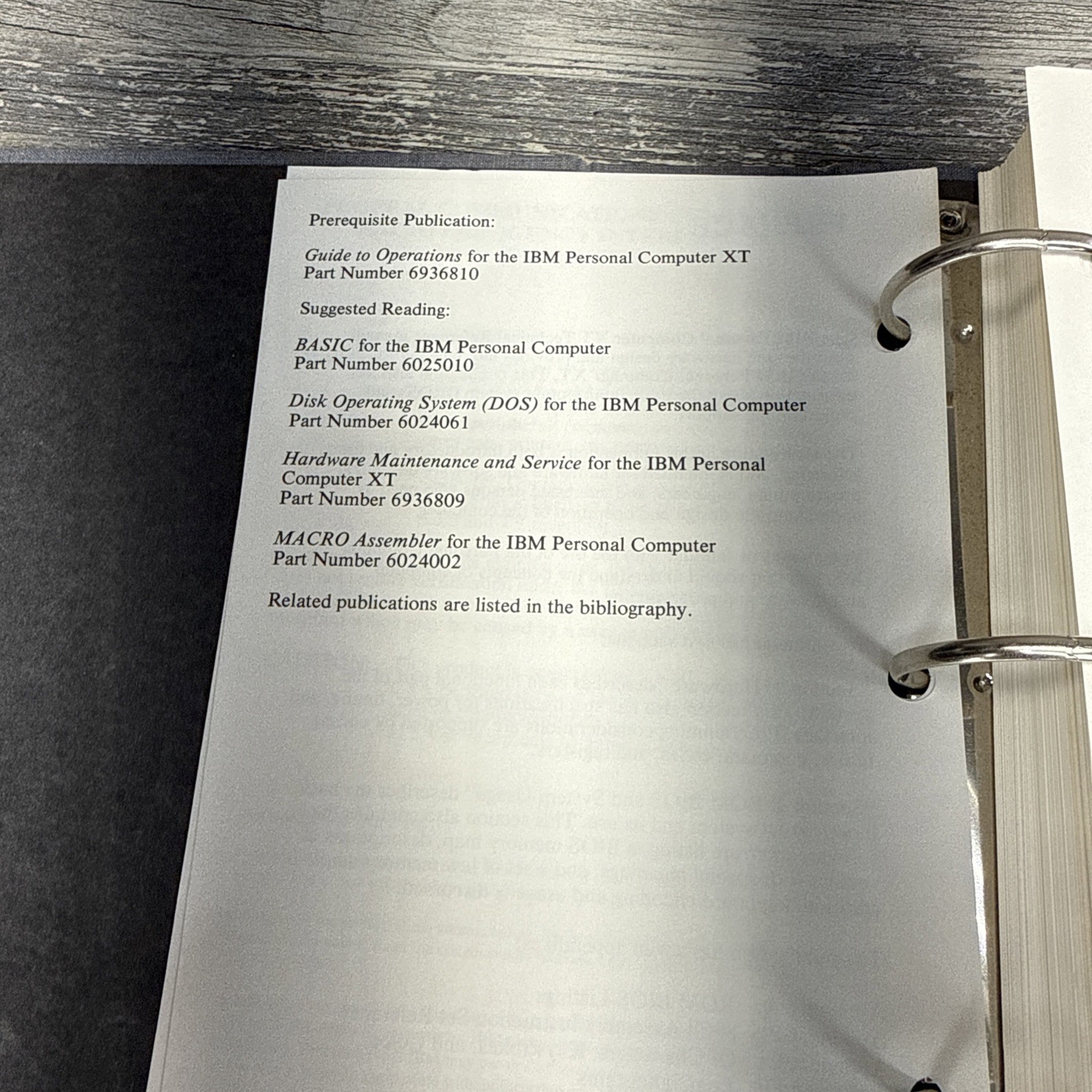IBM Technical Reference 6936808 Personal Computer XT