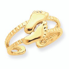 Yellow Gold Feet Toe Ring