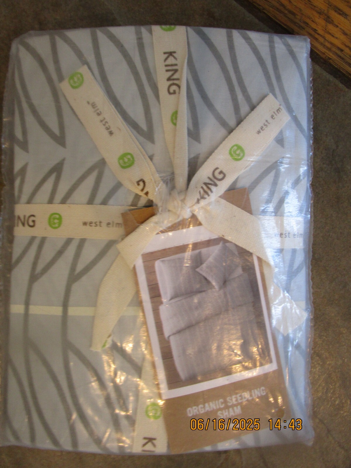 1 West Elm Seedling King sham New w tags
