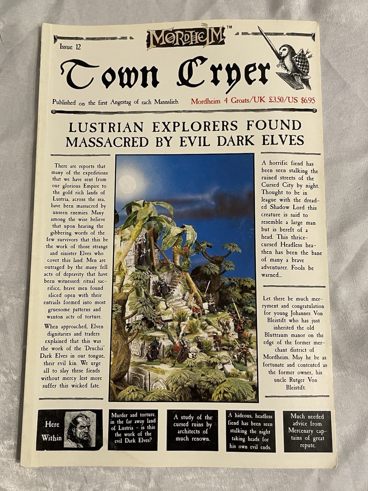 Games Workshop Mordheim Town Cryer Magazine Lustrian Explorers Found…Issue 12