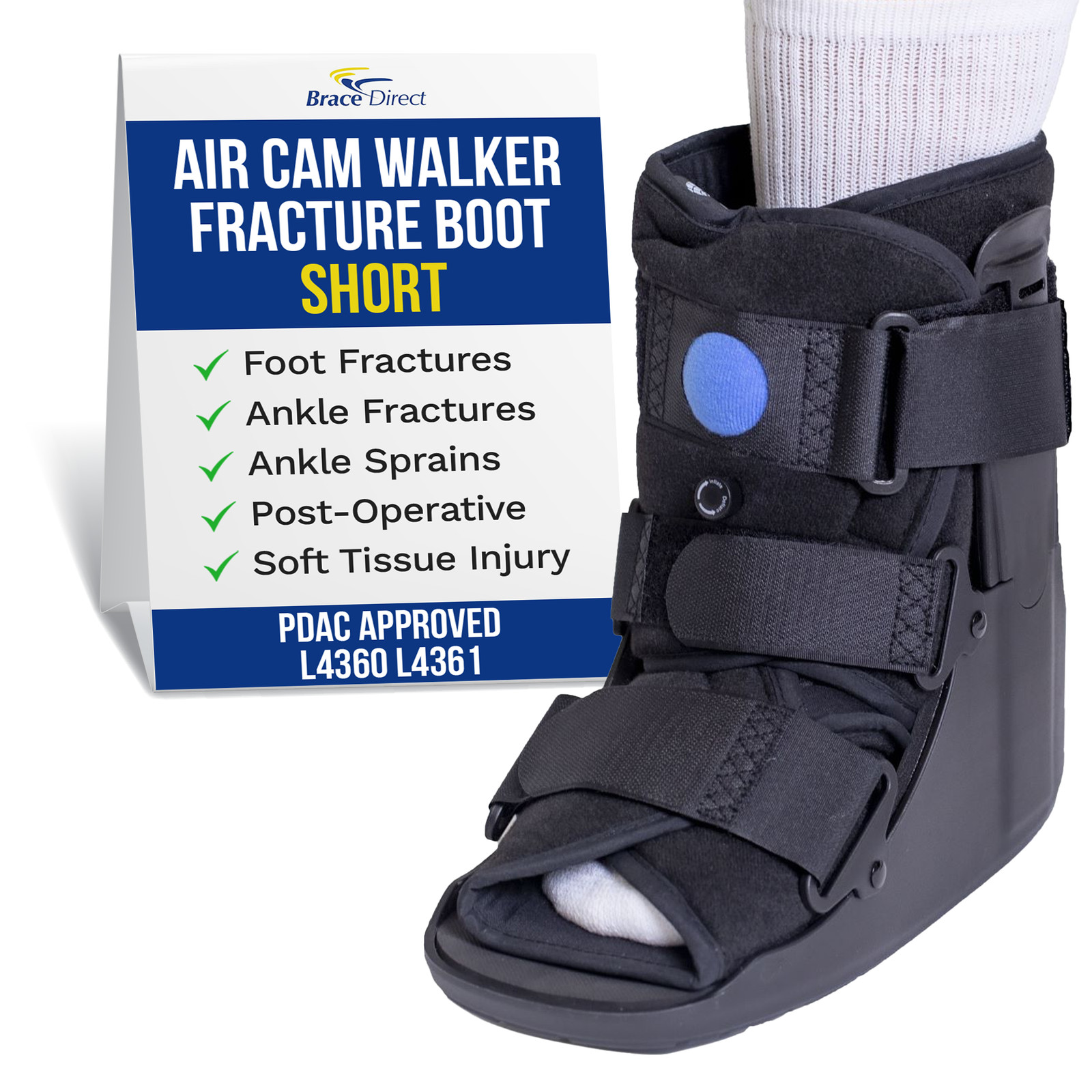 Short Air Walker Cam Fracture Boot - Ankle & Foot Fracture, Sprains, Injury