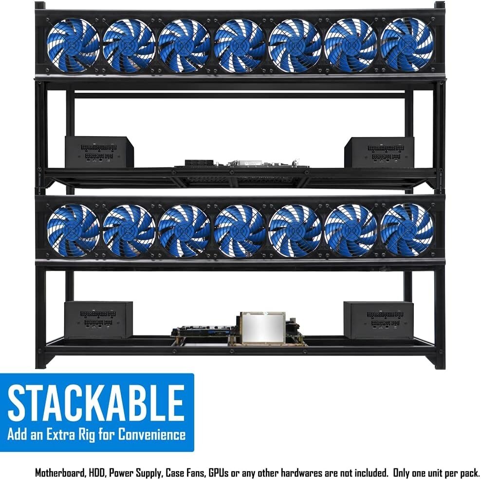 Kingwin Miner Rig Case W8 GPU Mining Stackable Frame Expert Crypto Mining