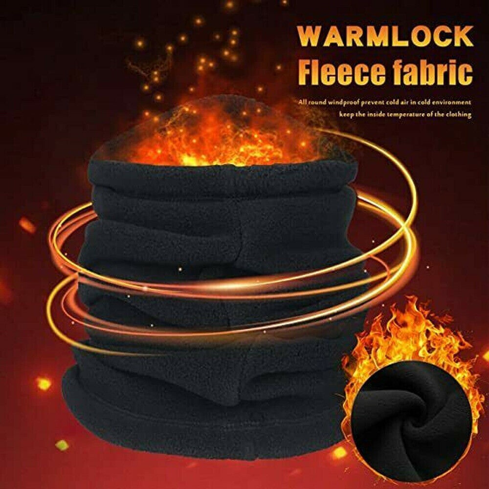 Men Neck Warmer Gaiter Winter Fleece Ski Face Mask Tube Scarf for Cold Weather
