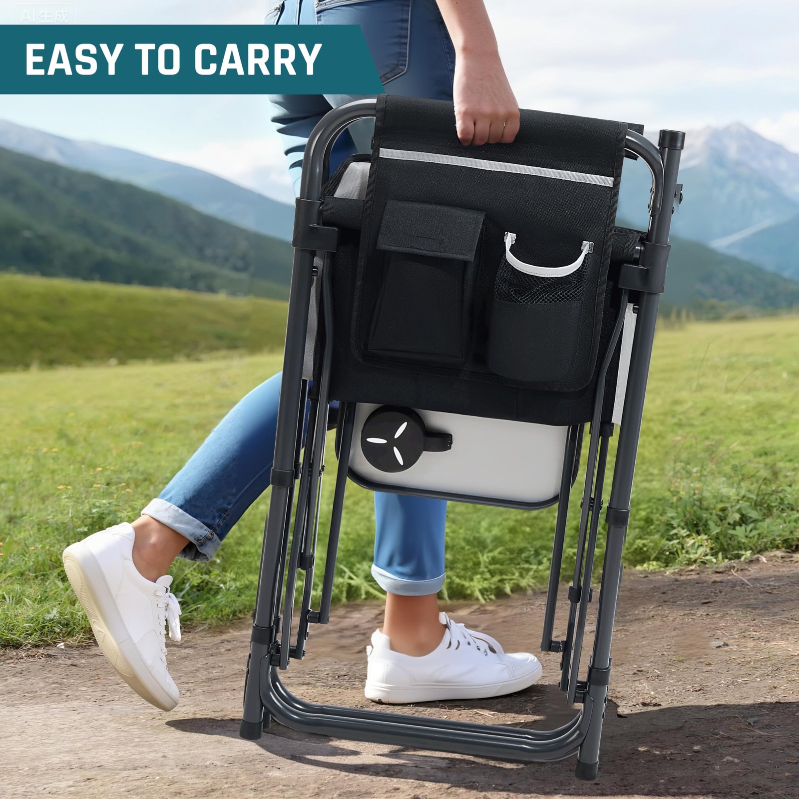 Camping Chairs for Adults Directors Chair with Side Table, 1-Step Setup, Mesh...