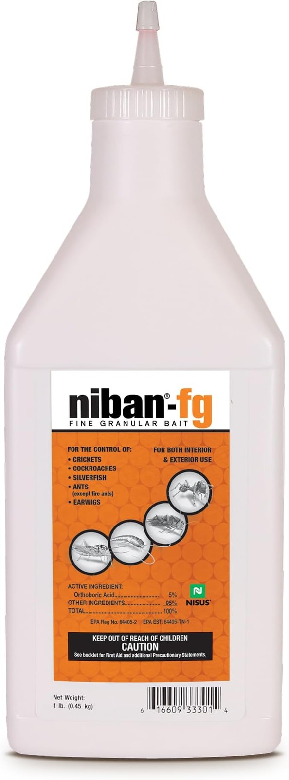 Nisus NiBan-FG Fine Granular Bait, Indoor & Outdoor, 1 lb | Moisture-Resistan...